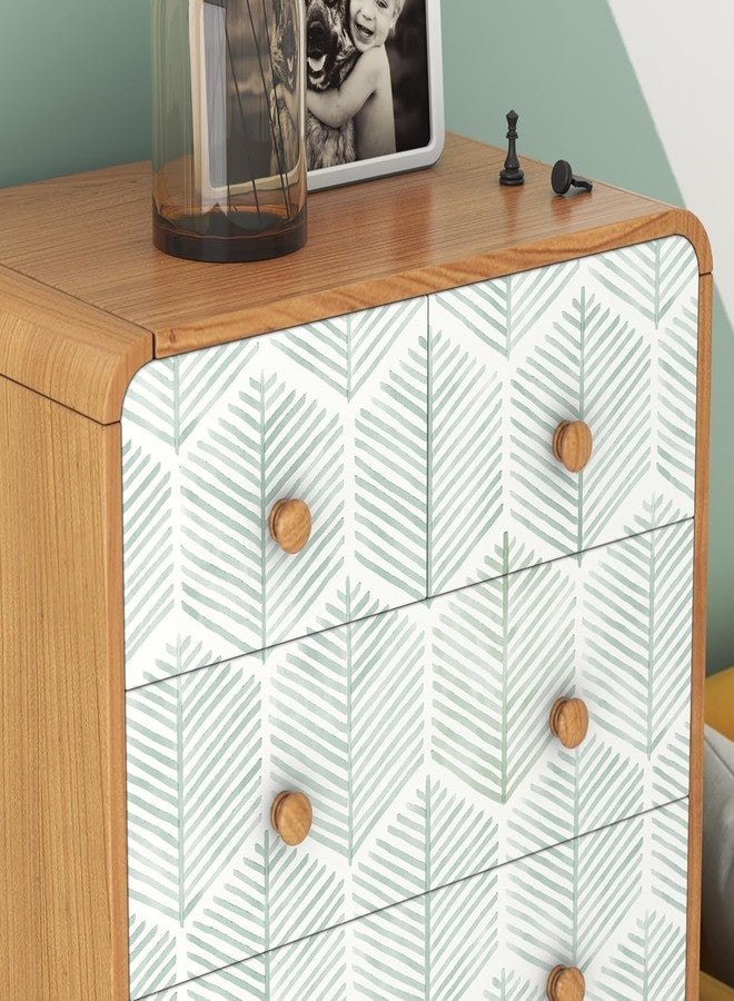 TEKCOOL Modern Peel and Stick Wallpaper Boho Contact Paper for Cabinets and Drawers Self Adhesive Wallpaper Removable Wallpaper for Bedroom Geometric Wallpaper for Bathroom Green/White 45 * 300. - Image 4